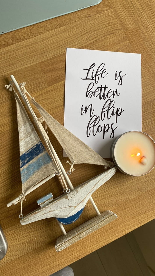 Life Is Better In Flip Flops Summer Seasonal Wall Home Decor Print-0